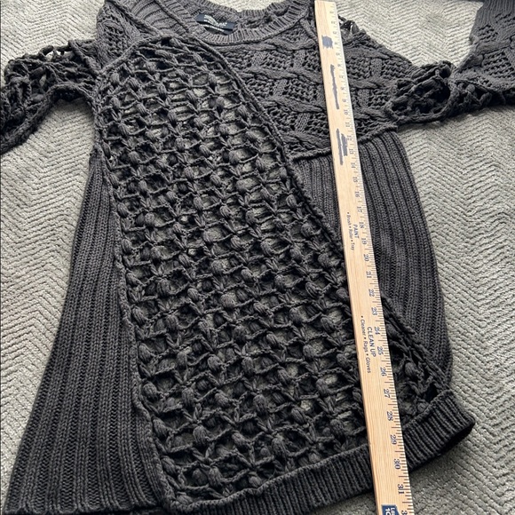 ALLSAINTS Hand Crochet Open-Knit Sweater Dress UK 12 US 8 Linen Cotton Boho - Picture 11 of 12